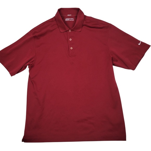 Nike Other - Nike Golf Dri Fit Polo Shirt Mens Large Alabama Dark Red Casual